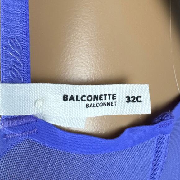 Aerie Smoothez Mesh Balconette Bra Unlined Underwire Purple Size 32C NWT - Picture 4 of 4